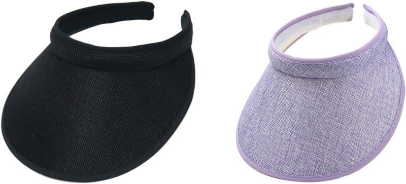 jecvxor Cloth Covered Slip-On Visor for Women, Adjustable Cap Sports Sun Visors for Men - Image 1